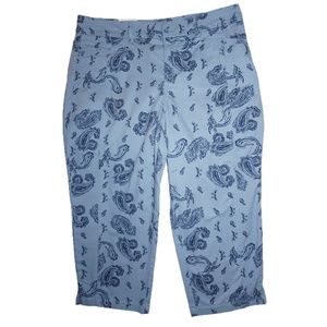 Style Co Austin Capri Pants Scarf Dance Blue